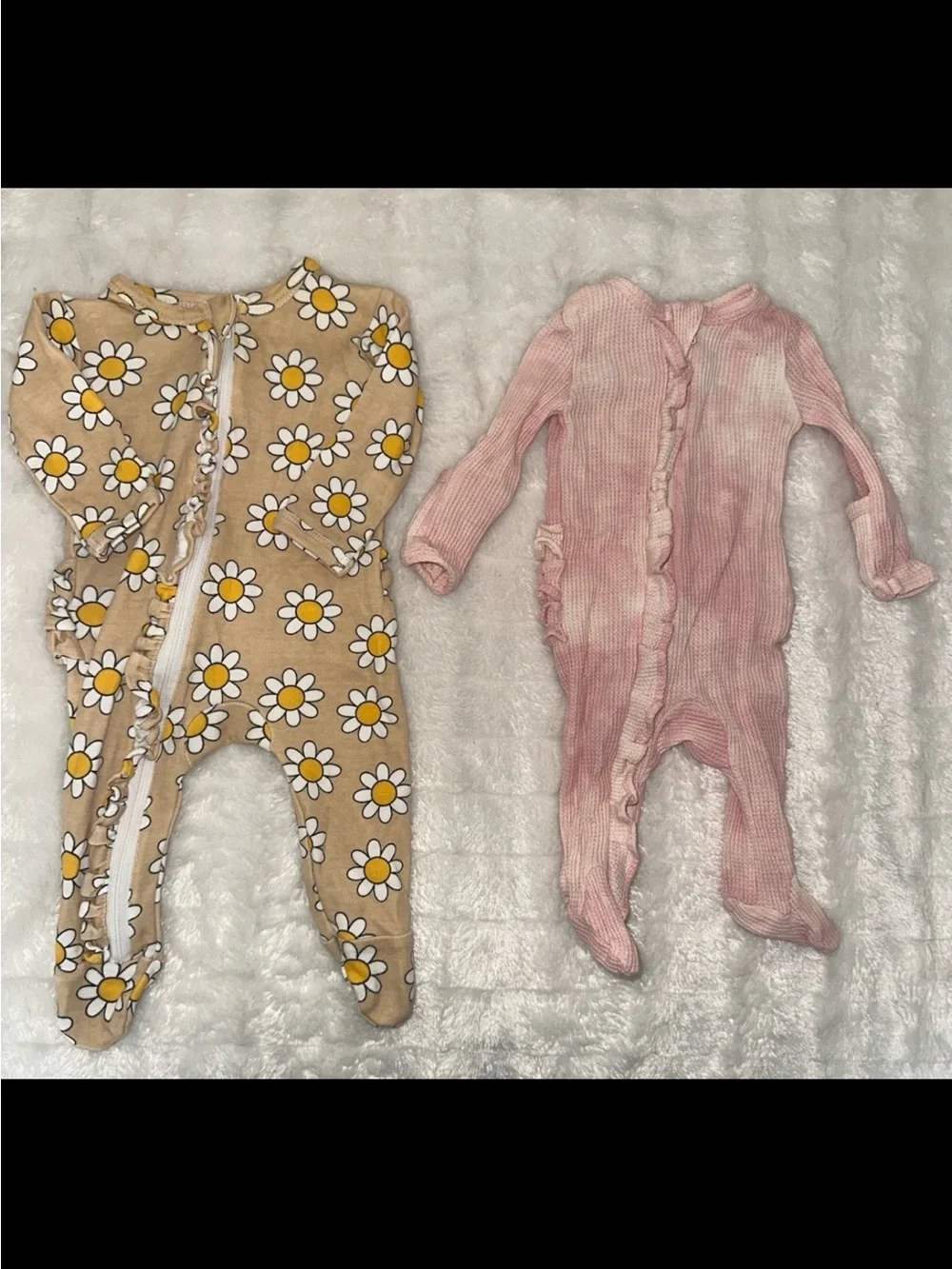 Baby girl footies nb & 0-3 months